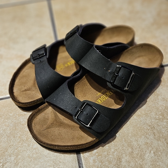Birkenstock Men's Arizona Birko Flor Sandals, Black 43 M, Regular Width - Picture 6 of 14